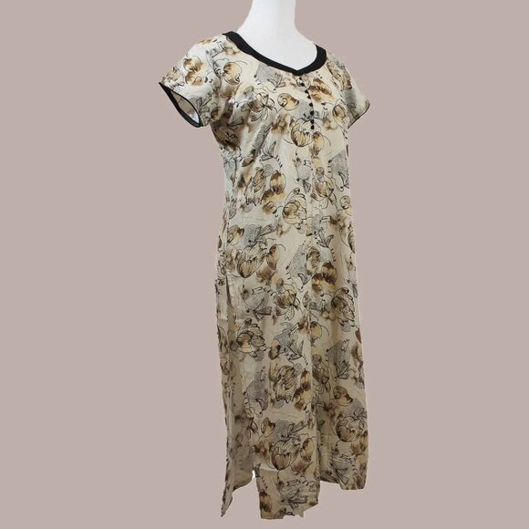 White Floral Print Kurta, Tranquil Threads | Muvvas Boutique - Picture 4 of 9